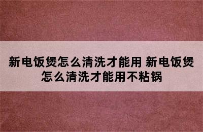 新电饭煲怎么清洗才能用 新电饭煲怎么清洗才能用不粘锅